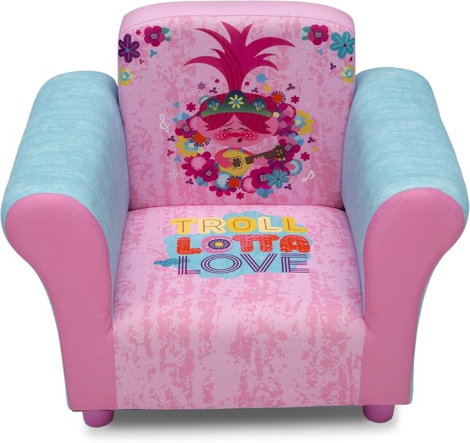Delta Children Kids Character Upholstered Chair, Trolls World Tour - LeafyLoom