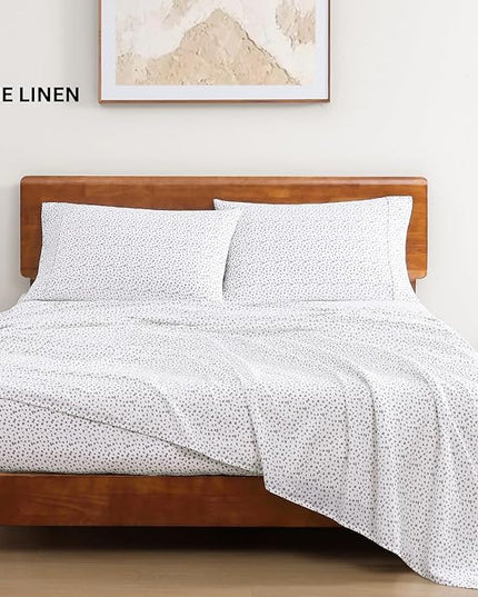 LANE LINEN 100% Organic Cotton Queen Sheet Set, 4Pc Cotton Sheets Queen Size Bed set, Soft & Breathable Percale Weave, Deep Pocket Queen Sheets, Hotel-Quality Bed Sheets Queen Size - Haze Grey - LeafyLoom