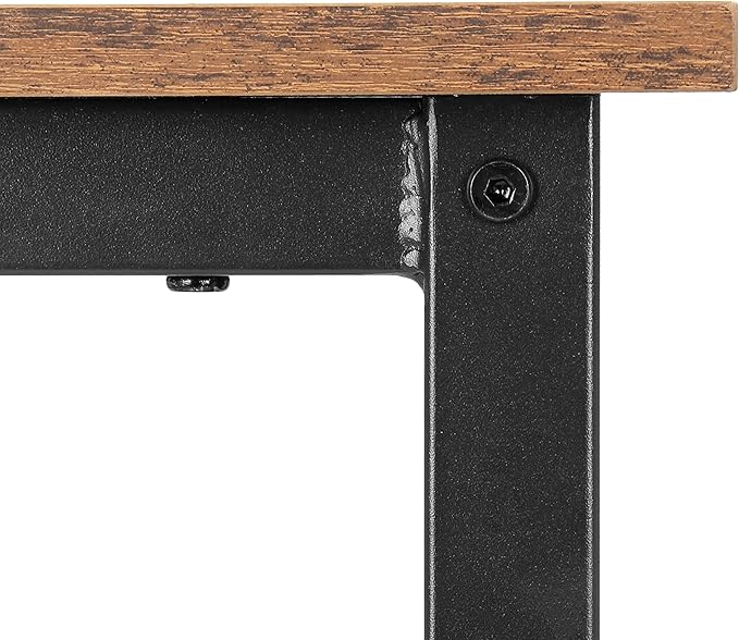 Finnhomy Bar Table Set, 23.6" Pub Table High Top Table, Square Bar Height Table, Bar Table with Stools, Kitchen Table Set for 2, Dining Table Set, Breakfast for Kitchen, Living Room, Rustic Brown - LeafyLoom