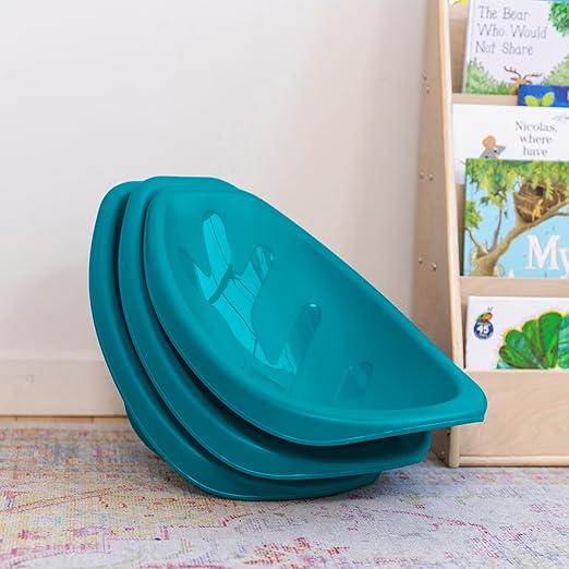 ECR4Kids Leaf Floor Seat, Rocker Chair, Turquoise, 6-Piece - LeafyLoom