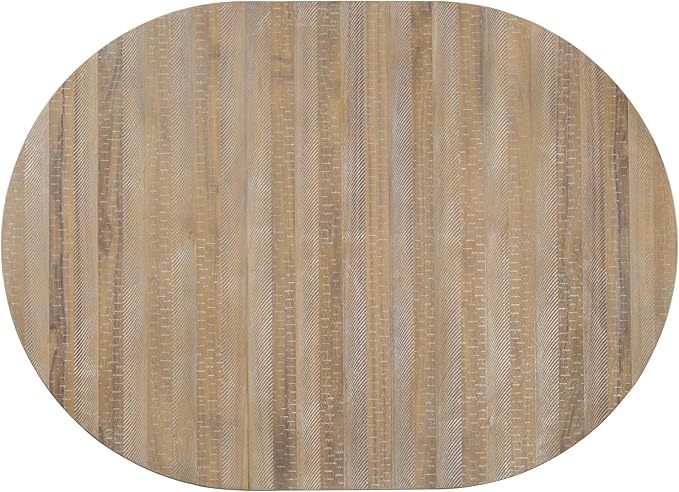 5-Piece Retro Style Dining Set with Extendable Round Table and 4 Upholstered Chairs for Kitchen, Living Room, Wood, 42"-58" L x 42" W x 30" H, Natural Wash - LeafyLoom
