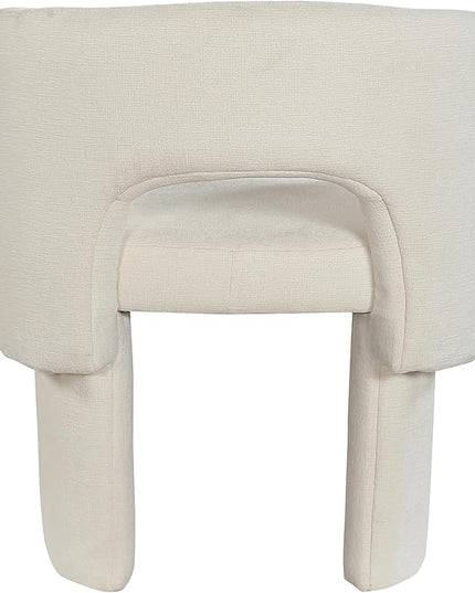Meridian Furniture Emmet Collection Modern | Contemporary Dining Accent Chair with Rich Fabric, Steel Inner Frame, 26" W x 23.5" D x 30" H, Cream - LeafyLoom