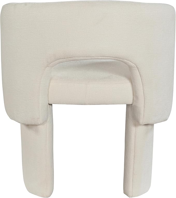 Meridian Furniture Emmet Collection Modern | Contemporary Dining Accent Chair with Rich Fabric, Steel Inner Frame, 26" W x 23.5" D x 30" H, Cream - LeafyLoom
