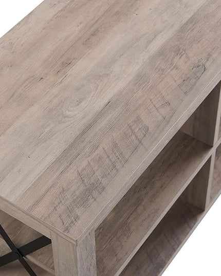Henn&Hart Rectangular TV Stand for TV's up to 65" in Gray Oak, TV Stands for the Living Room - LeafyLoom