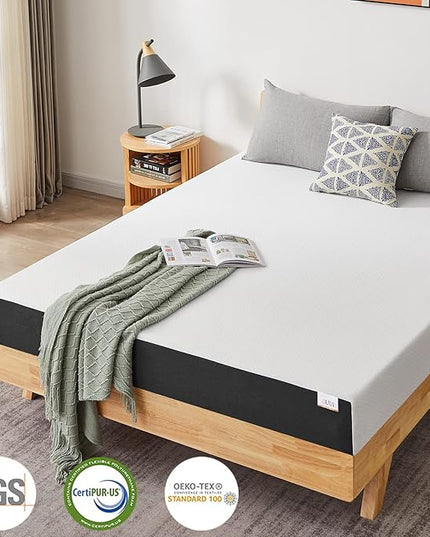 Full Size Mattress, 5 Inch Full Gel Memory Foam Mattress for Cool Sleep & Pressure Relief Breathable Cover Medium Firm Mattress in a Box, White, CertiPUR-US Certified - LeafyLoom