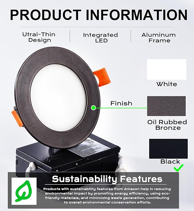 [6 Pack] CLOUDY BAY 4inch Smart WiFi LED Recessed Lights,RGB Color Changing Recessed Lighting,Compatible with Alexa and Google Home Assistant,10W 2700K-6500K,CRI90+ Wet Location,Oil Rubbed Bronze CLOUDYBAY