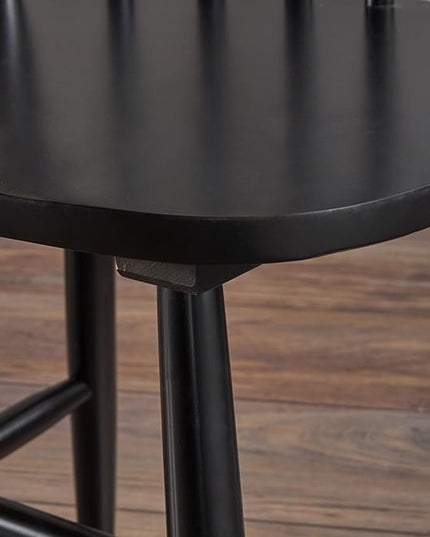 Christopher Knight Home Declan Farmhouse Cottage High Back Spindled Rubberwood Dining Chairs, 2-Pcs Set, Black - LeafyLoom