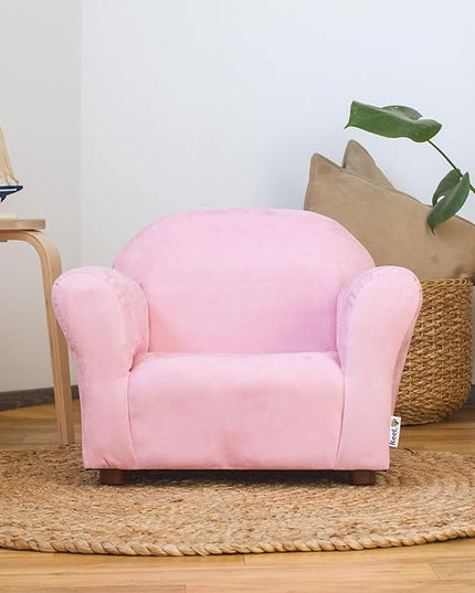 Keet Microsuede Children's Chair, 24x18x18 Inch (Pack of 1), Pink - LeafyLoom