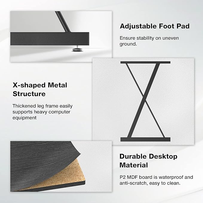 Mr IRONSTONE 63" L Shaped Computer Desk, Corner Desk, Home Office Desk, Gaming Writing Workstation with Large Monitor Stand, Easy to Assemble, Black Willow - LeafyLoom