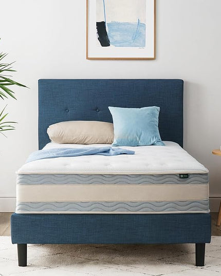ZINUS 10 Inch Comfort Support Hybrid Mattress [New Version], Twin, Fiberglass free, Medium Plush, Motion Isolation, Certified Safe Foams & Fabric, Mattress in A Box - LeafyLoom