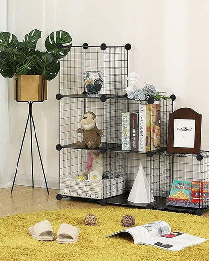 TUMUCUTE Wire Cube Storage Organizer, 6-Cube Metal Storage Shelves Bookshelf, Stackable Modular Closet Organizer for Bedroom Living Room, Office,Storage Shelves - LeafyLoom