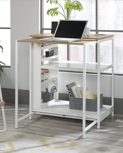 Sauder Miscellaneous Storage Kitchen Island, L: 31.50" x W: 32.88" x H: 36.00", White Finish - LeafyLoom