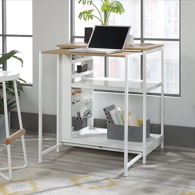 Sauder Miscellaneous Storage Kitchen Island, L: 31.50" x W: 32.88" x H: 36.00", White Finish - LeafyLoom