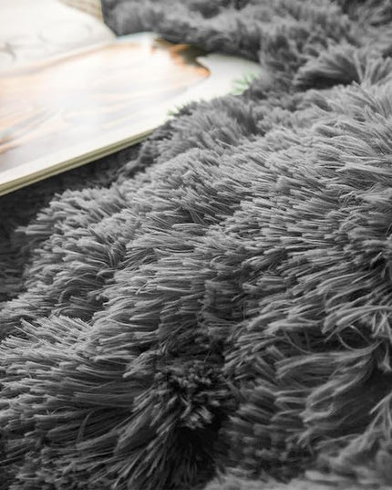 FOPPA Dark grey fluffy Comforter Cover Set king- Ultra Soft fluffy Dark grey Bedding Sets 3 Pieces (1 Duvet Cover + 2 Pillow case) Dark grey fluffy bed set (Dark Grey, King) - LeafyLoom