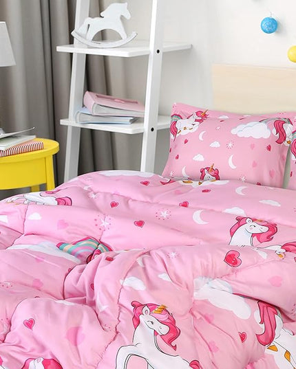 Utopia Bedding All Season Unicorn Comforter Set with 2 Pillow Cases, 3 Piece Soft Brushed Microfiber Kids Bedding Set for Boys/Girls, Machine Washable (Twin) - LeafyLoom