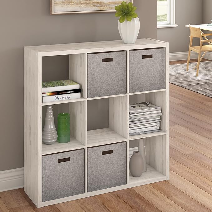 ClosetMaid 4589 Decorative Open Back 9-Cube Storage Organizer, Bleached Walnut - LeafyLoom