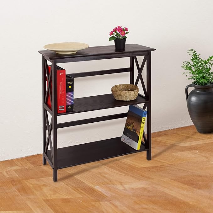 Casual Home Montego 3-Shelf Bookcase, Espresso (New) - LeafyLoom