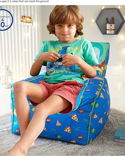 Idea Nuova Ryan's World Toddler Nylon Bean Bag Chair with Piping & Top Carry Handle Large - LeafyLoom