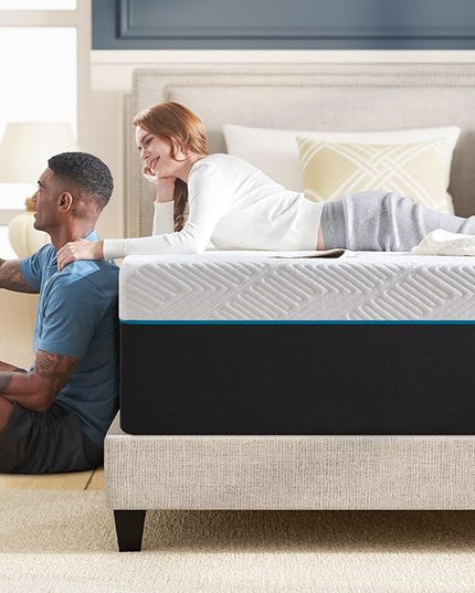 King Size Mattress,12-Inch King Foam Mattress in Box,Edges Support for Sleep Supportive,76" X 80" X 12" - LeafyLoom