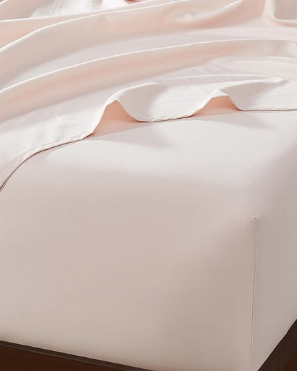 UGG 01335 Alahna King Bed Sheets and Pillowcases 4-Piece Set Sleep in Luxury Machine Washable Deep Pockets Wrinkle-Resistant Breathable Cozy Comfort Silky Cooling Sheets, King, Shell - LeafyLoom