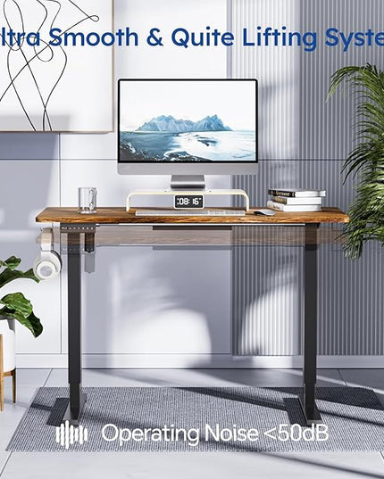 Motorized Standing Desks, Electric Stand Up Desk with Ultra Stable Construction and Cable Management,adjustable Height Desk with Memory Preset Design for Home Office Use 48x24 in Natural - LeafyLoom