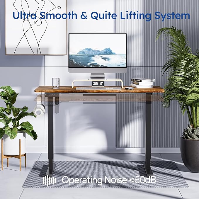 Motorized Standing Desks, Electric Stand Up Desk with Ultra Stable Construction and Cable Management,adjustable Height Desk with Memory Preset Design for Home Office Use 48x24 in Natural - LeafyLoom