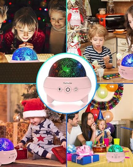 Unicorns Gifts for Girls,Unicorn Toys for Girls,Gifts for 4 Year Old Girl,Toys for 5 Year Old Girls, Unicorn Star Projection Night Light,360° Rotating 9 Lights,Gifts for Kids Girls Toys - LeafyLoom