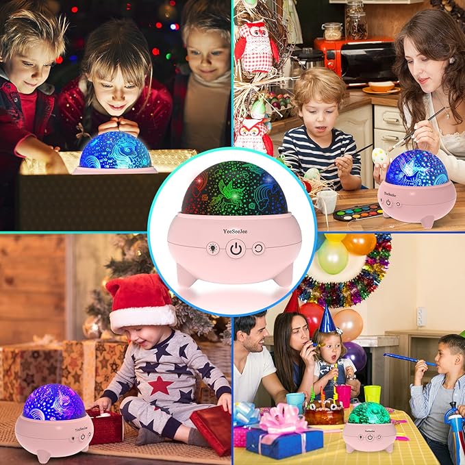 Unicorns Gifts for Girls,Unicorn Toys for Girls,Gifts for 4 Year Old Girl,Toys for 5 Year Old Girls, Unicorn Star Projection Night Light,360° Rotating 9 Lights,Gifts for Kids Girls Toys - LeafyLoom