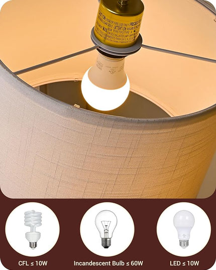 EDISHINE Gold Arched Floor Lamp, Corner Standing Lamp with Adjustable Linen Shade, Modern Arc Reading Light for Bedroom, Living Room, Office, 63" (Gold) - LeafyLoom