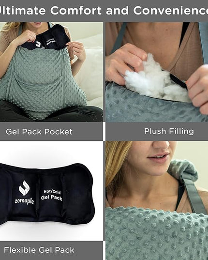 Zomaple Hysterectomy Pillow- Super Comfy Shock Absorbing Hysterectomy Recovery Pillow with 2 Pockets and Gel Pack- Tummy Pillow with Hands Placement - LeafyLoom