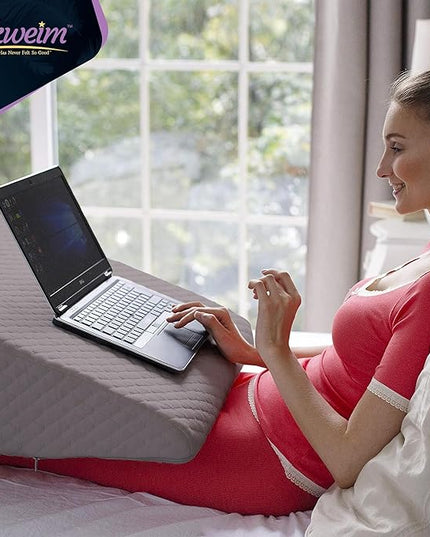 Adjustable Bed Wedge Pillow for Sleep Apnea, Gerd, Acid Reflux, Post Surgery, Heartburn - Foam Wedge Pillow for Back Pain Relief, Sleep Apnea Pillow Wedge or Bed Wedge Pillow for Sleeping for Seniors - LeafyLoom