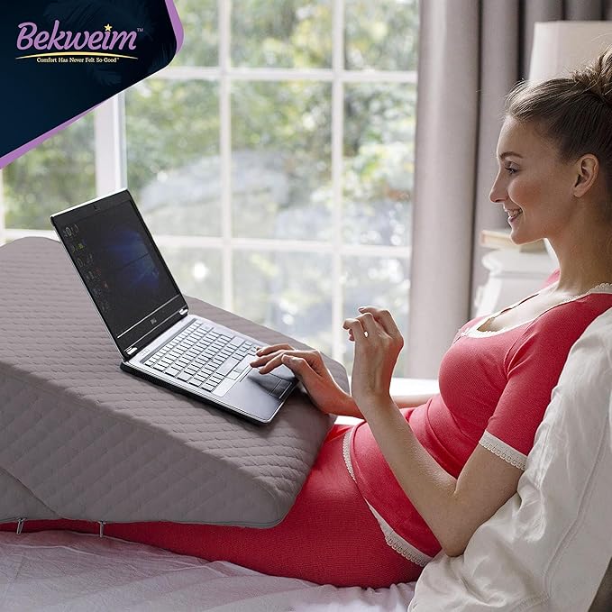 Adjustable Bed Wedge Pillow for Sleep Apnea, Gerd, Acid Reflux, Post Surgery, Heartburn - Foam Wedge Pillow for Back Pain Relief, Sleep Apnea Pillow Wedge or Bed Wedge Pillow for Sleeping for Seniors - LeafyLoom