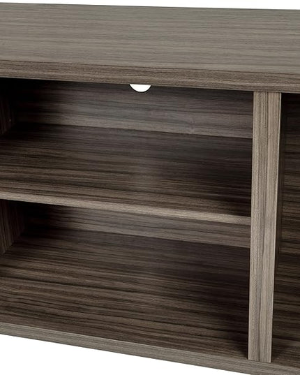 Flash Furniture Modern Farmhouse Barn Door TV Stand - Gray Wash Oak 59 Inch Entertainment Center - For TV's up to 65 Inches - Adjustable Middle Shelf - LeafyLoom