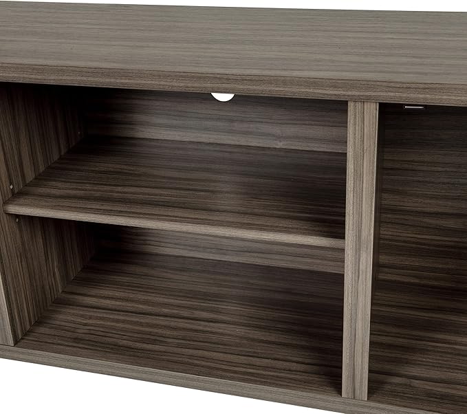 Flash Furniture Modern Farmhouse Barn Door TV Stand - Gray Wash Oak 59 Inch Entertainment Center - For TV's up to 65 Inches - Adjustable Middle Shelf - LeafyLoom