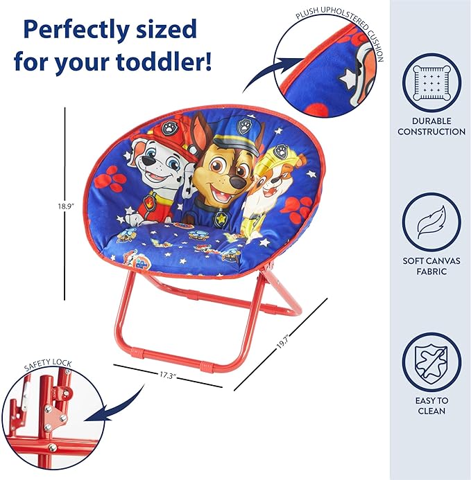 Idea Nuova Saucer Chair, Paw Patrol/Blue - LeafyLoom