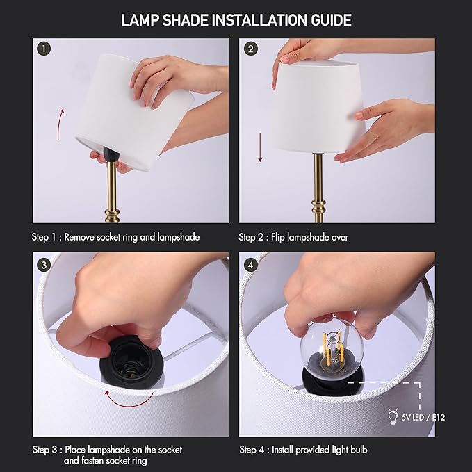 O’Bright Seraph - Cordless LED Table Lamp with Dimmer, Built-in Rechargeable Battery, 3-Level Brightness, Patio Table Lamp, Bedside Night Lamp, Ambient Light for Restaurant, Antique Brass - LeafyLoom