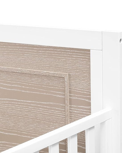 Carter's by DaVinci Radley 4-in-1 Convertible Crib in White & Coastwood, Greenguard Gold Certified - LeafyLoom