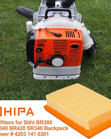 Hipa BR340 BR380 Air Filter for Stihl 4203 141 0301 BR340 BR420C BR380 BR420 BR 340 BR 380 BR340L SR340 SR420 Backpack Blower Parts 4203 141 0301 Filter Pack of 2 - LeafyLoom