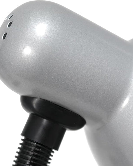 Simple Designs LD1003-SLV-LB 14.25" Basic Metal Desk Lamp with Flexible Hose Neck for Office, Living Room, Bedroom, College Dorm, Bookshelf, Silver, with Feit LED Bulb Included - LeafyLoom
