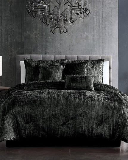 Riverbrook Home Turin Comforter Set, Queen, Black, 7-Piece Set - LeafyLoom