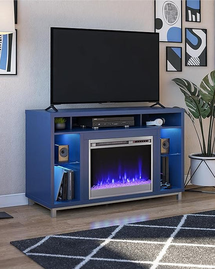 Ameriwood Home Lumina Fireplace TV Stand for TVs up to 48", Navy - LeafyLoom