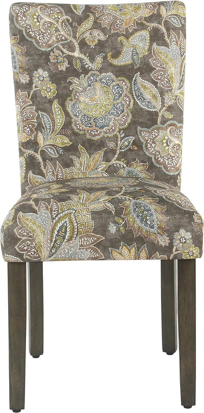HomePop Parsons Classic Upholstered Accent Dining Chair, Set of 2, Multicolor Gray Floral - LeafyLoom
