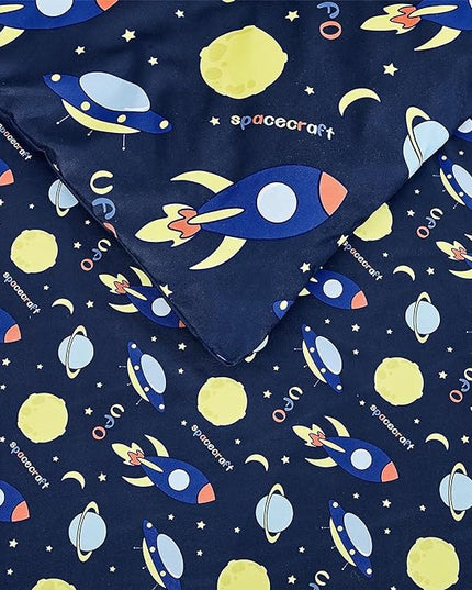 Mooreeke Bed in a Bag for Kids Girls Teens, 7 Pieces Full Size Comforter Bed Set with Shams, Sheet Set, Space Planet Blue Black Soft Microfiber Kids Comforter Bedding Set - LeafyLoom