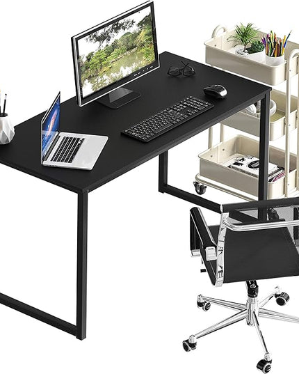 SHW Home Office 48-Inch Computer Desk, Black - LeafyLoom