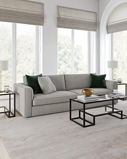 Henn&Hart 22" Wide Square Side Table in Blackened Bronze, Table for Living Room, Bedroom - LeafyLoom