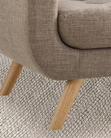 ROSEVERA Elena Contemporary Accent Armchair with Linen Upholstery Living Room Furniture, Brown - LeafyLoom