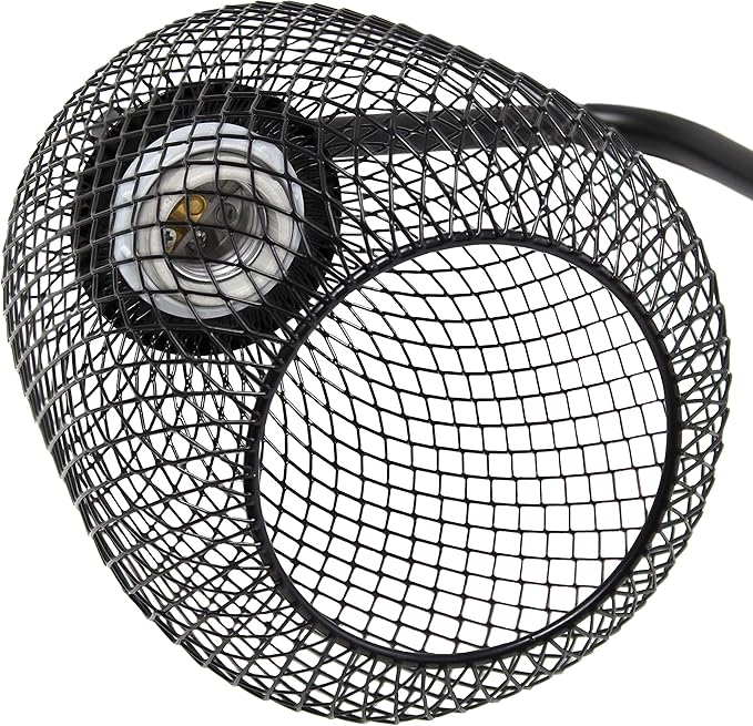 Elegant Designs LD1060-BLK Mesh Wire Table Lamp, Matte Black - LeafyLoom