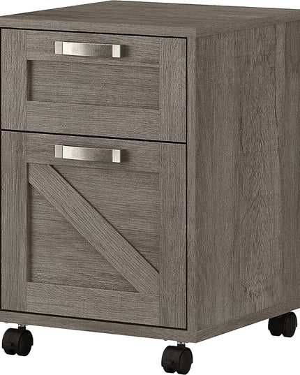 Bush Furniture Knoxville 2 Drawer Mobile File Cabinet, Rolling Document Storage for Home Office, Restored Gray - LeafyLoom