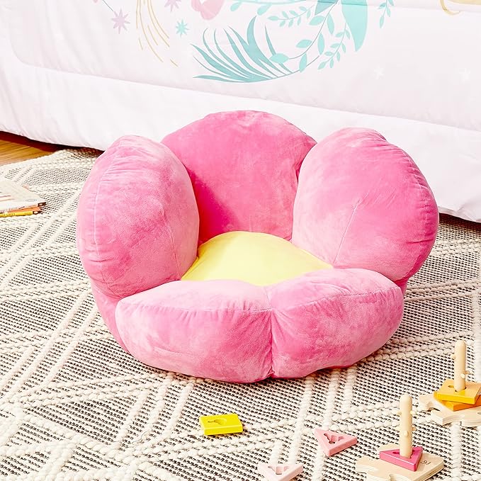 Trend Lab Flower Toddler Chair Plush Character Kids Chair Comfy Furniture Pillow Chair for Boys and Girls, 21 x 19 x 19 inches - LeafyLoom