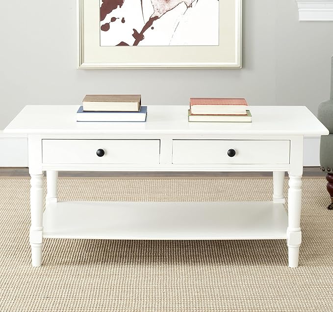 Safavieh American Homes Collection Boris Distressed Black Coffee Table - LeafyLoom